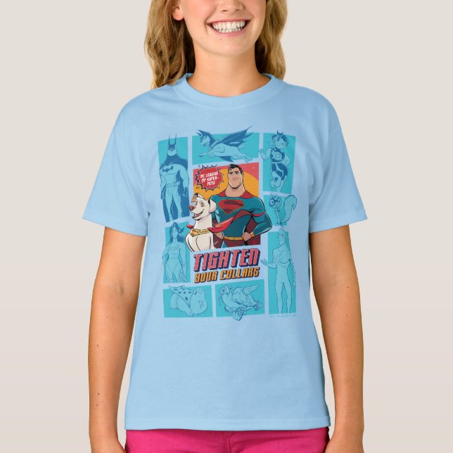 Super-Pets & Justice League - Tighten Your Collars T-Shirt (Front)