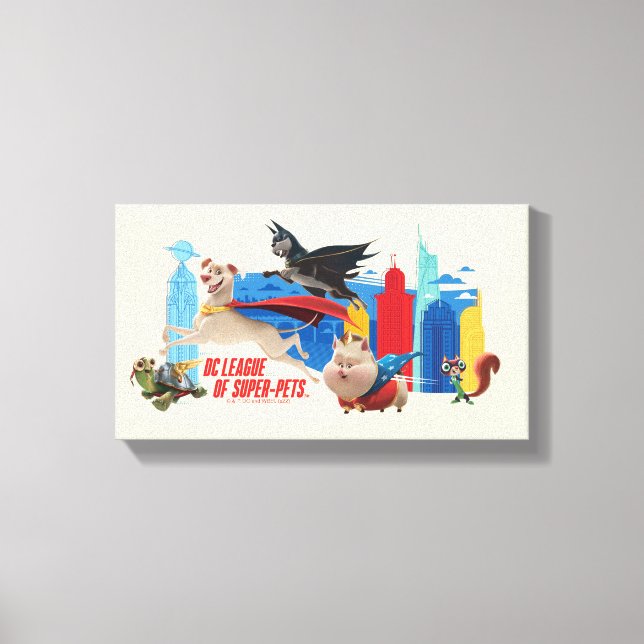 Super-Pets Patrolling Metropolis Canvas Print (Front)