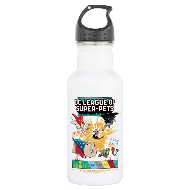 Super-Pets: We're A Pack, We Stick Together! 532 Ml Water Bottle (Front)