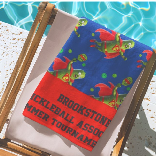 Super Pickleman Personalised  Beach Towel (Fun personalized beach towels!)