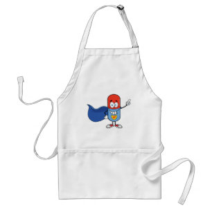 Super Pill Cartoon Hero Character Standard Apron