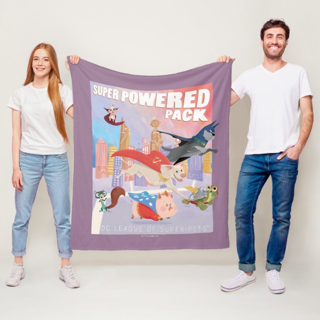 Super Powered Pack Metropolis Illustration Fleece Blanket (In Situ)