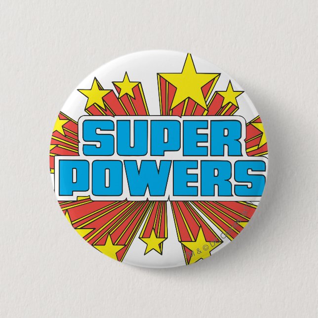 Super Powers™  Logo Blue 6 Cm Round Badge (Front)