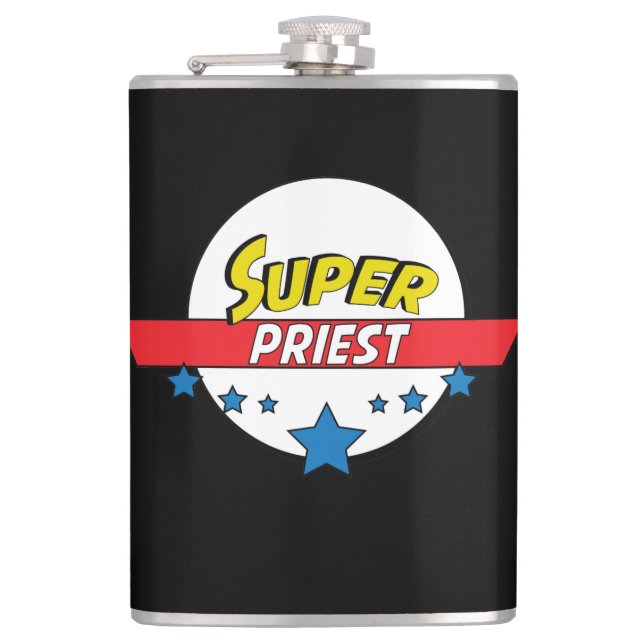 Super priest, #priest hip flask (Front)