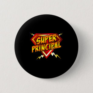 Super Principal Back To School Educational Superhe 6 Cm Round Badge