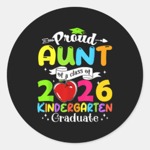 Super proud aunt of 2026 graduate awesome family  classic round sticker