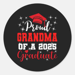 Super Proud Grandma Of 2025 Graduate Graduation Fa Classic Round Sticker