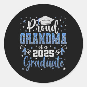 Super Proud Grandma Of 2025 Graduate Graduation Fa Classic Round Sticker