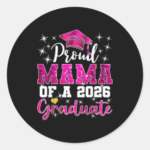 Super proud mama of 2026 graduate senior classic round sticker