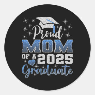 Super Proud Mum Of 2025 Graduate Awesome Family Co Classic Round Sticker