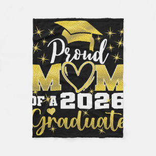 Super Proud Mum Of 2026 Graduate Senior Graduation Fleece Blanket