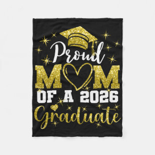 Super Proud Mum Of 2026 Graduate Senior Graduation Fleece Blanket