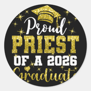 Super Proud Priest Of 2026 Graduate Senior Graduat Classic Round Sticker