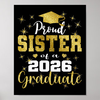 Super Proud Sister Of 2026 Graduate Senior Graduat Poster
