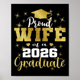 Super Proud Wife Of 2026 Graduate Senior Graduatio Poster