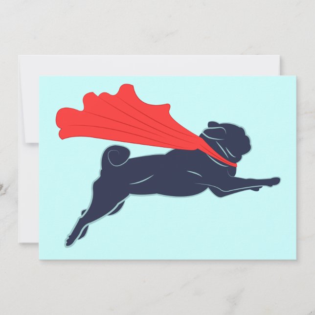 Super Pug Invitations (Front)