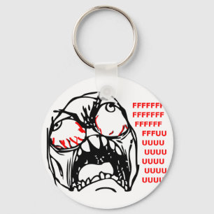 super rage face meme rofl key ring
