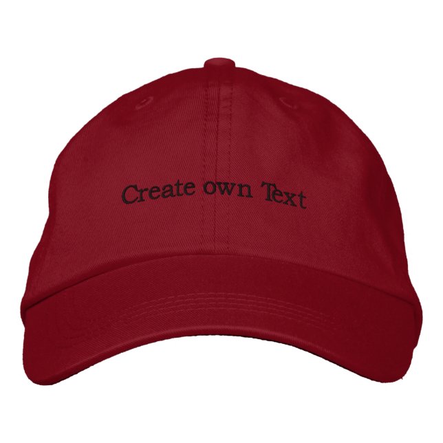 Super Red Colour Handsome Elegant Visor Embroidered Hat (Front)