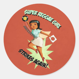 Super Reggae Girl Classic Round Sticker