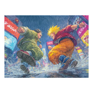 Super Saiyan Goku Epic Rain Fight Photo Print