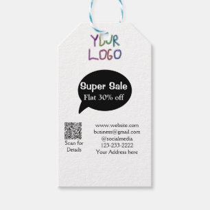 super sale business discount scan QR code details Gift Tags