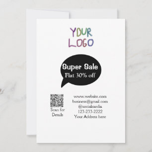 super sale business discount scan QR code details  Invitation
