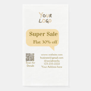super sale business discount scan QR code details  Napkin