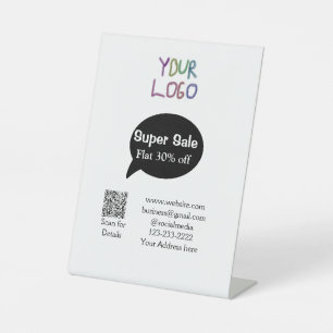 super sale business discount scan QR code details Pedestal Sign