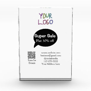 super sale business discount scan QR code details Photo Block