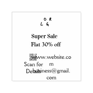 super sale business discount scan QR code details  Self-inking Stamp