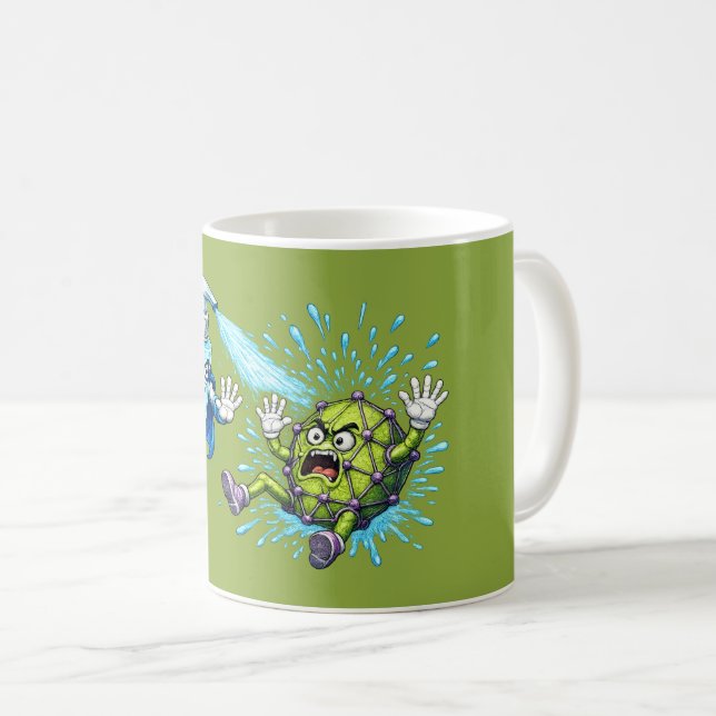 Super Sanitizer vs. Germ Monster  Coffee Mug (Front Right)