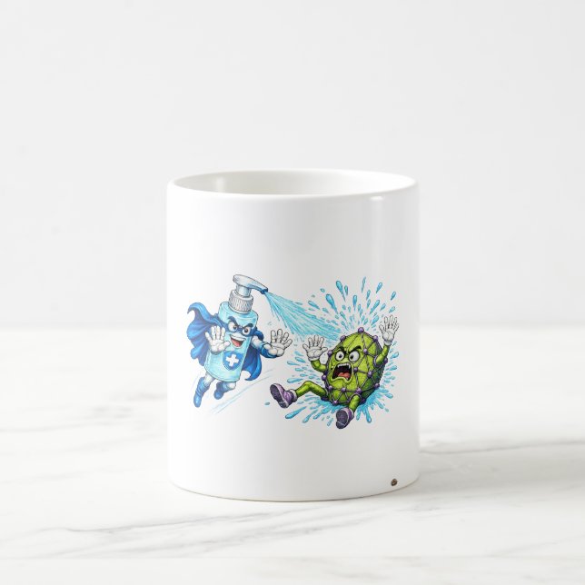 Super Sanitizer vs. Germ Monster Coffee Mug (Center)