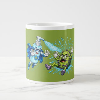 Super Sanitizer vs. Germ Monster Large Coffee Mug