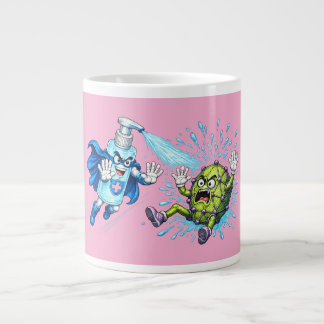 Super Sanitizer vs. Germ Monster Large Coffee Mug