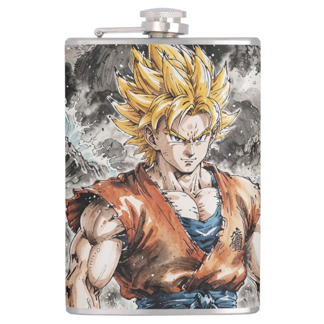 Super Sayan Hip Flask (Front)