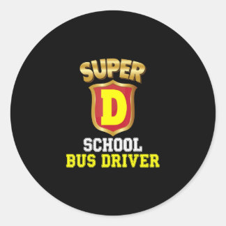 Super School Bus Driver Back To School Hero Kids Classic Round Sticker