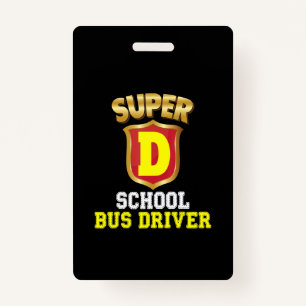 Super School Bus Driver Back To School Hero Kids ID Badge