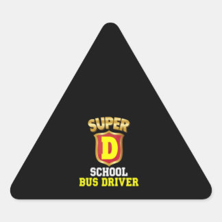 Super School Bus Driver Back To School Hero Kids Triangle Sticker