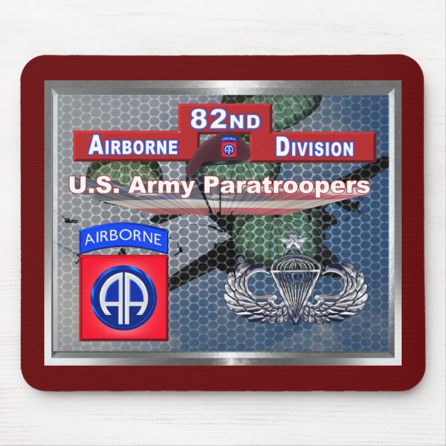 Super Senior Jump Wings 82nd Airborne Division Mouse Pad (Front)