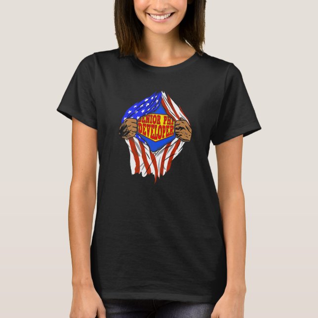 Super Senior Php Developer Hero Job T-Shirt (Front)