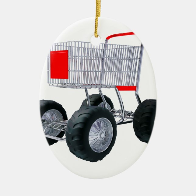 Super shopping cart ceramic tree decoration (Front)