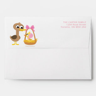 Super Simple 5 Little Ducks Girl Baby Shower Envelope