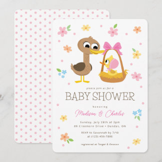Super Simple | 5 Little Ducks Girl Baby Shower Invitation