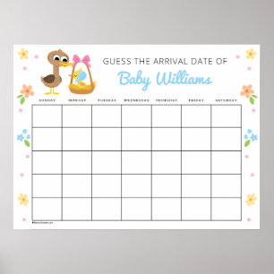 Super Simple 5 Little Ducks Girl Baby Shower Poster