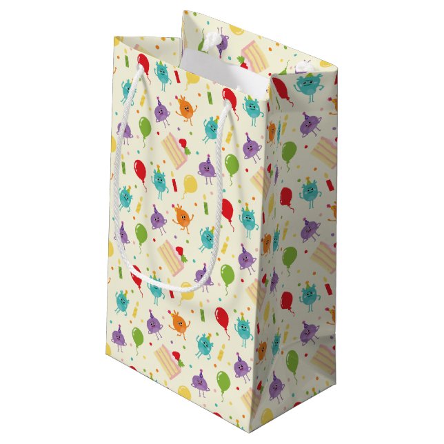 Super Simple | Bumble Nums Birthday Cake Pattern Small Gift Bag (Back Angled)