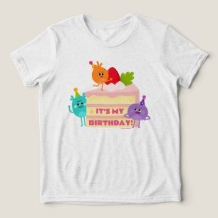 Super Simple Bumble Nums Birthday Cake Tri-Blend Shirt