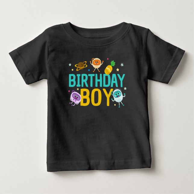 Super Simple | Bumble Nums Space Birthday Boy Baby T-Shirt (Front)