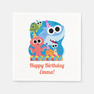 Super Simple   Finny the Shark Confetti Birthday Napkin