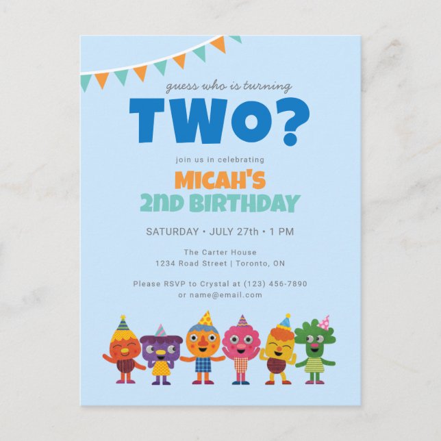 Super Simple | Noodle & Pals Character Birthday Postcard (Front)
