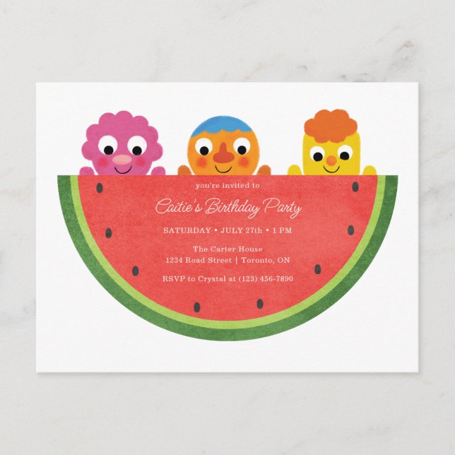 Super Simple | Noodle & Pals Watermelon Party Postcard (Front)